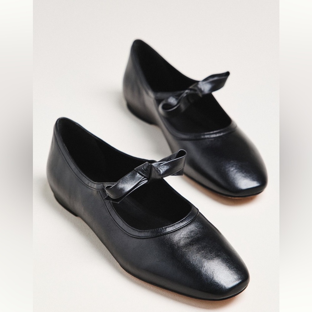 Maeve Black Mary Jane Bow Ballet Flats